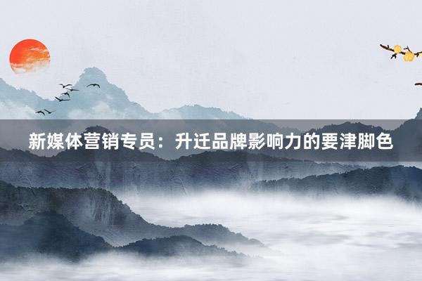 新媒体营销专员：升迁品牌影响力的要津脚色